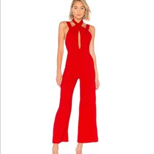 Red wide leg Jumpsuit